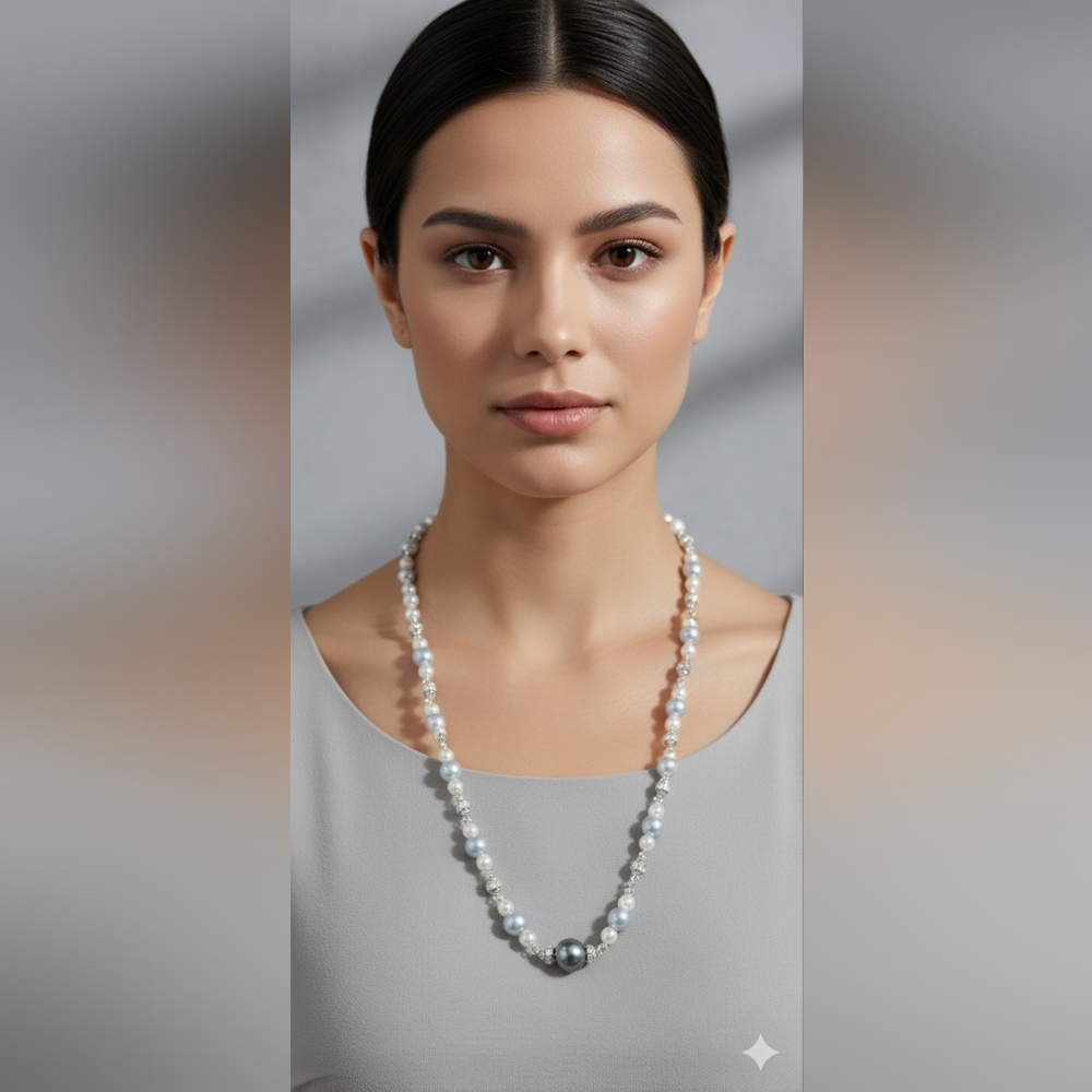 Pearl & Crystal Strand Necklace